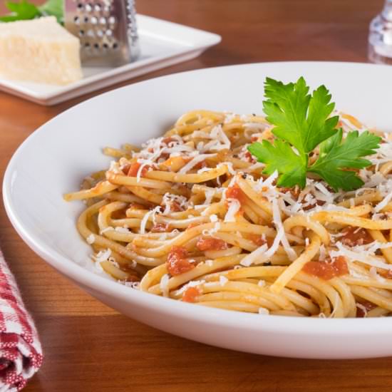 Spaghetti with Butter-Roasted Tomato