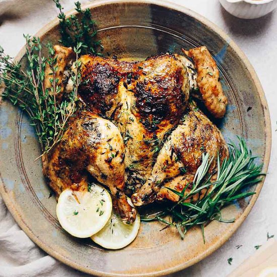 Herb-Roasted Spatchcock Chicken