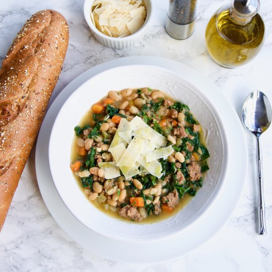 Sausage, White Bean & Kale Soup