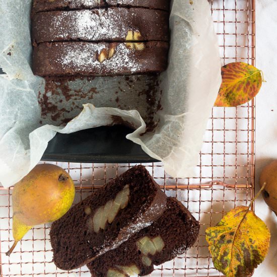 Gluten-free chocolate and pear loaf