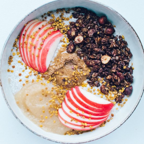 Chia pudding fall breakfast bowl