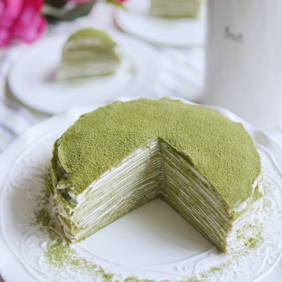 Japanese Matcha Mille Crepe Cake