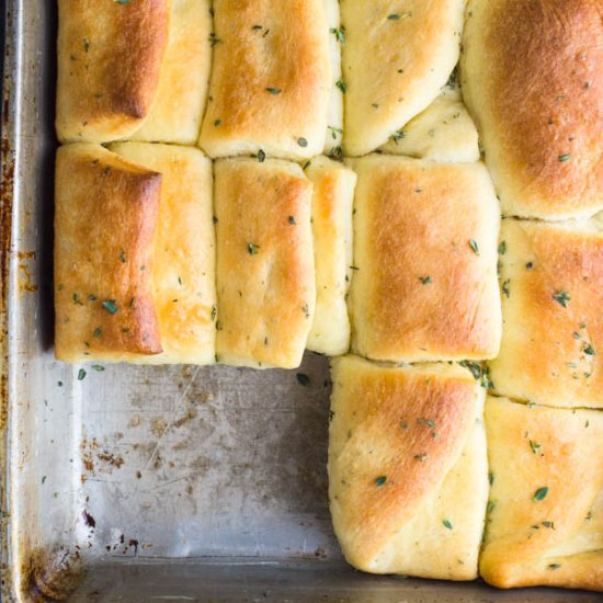 Garlic Herb Parker House Rolls