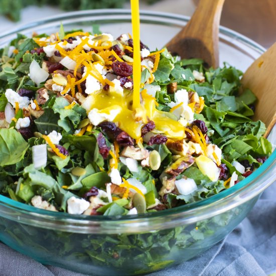 Chopped Kale Salad with Cranberries