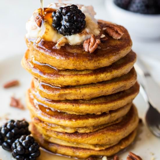 Vegan pumpkin pancakes