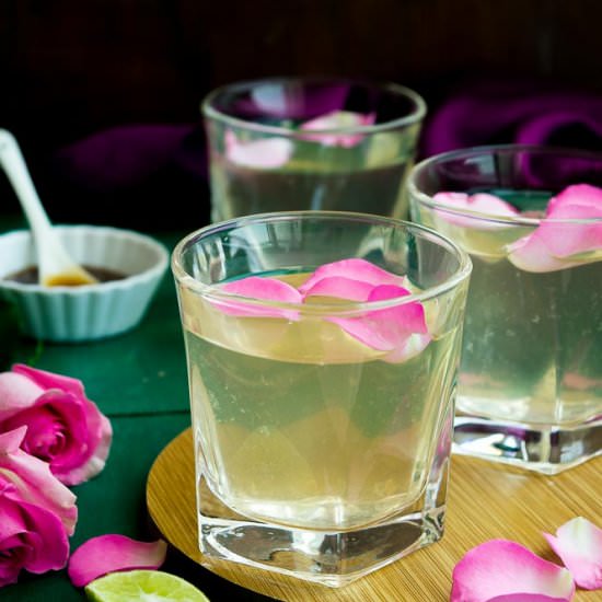 Rose and coconut water lemonade