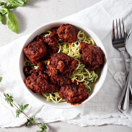 Whole30 Spaghetti and Meatballs