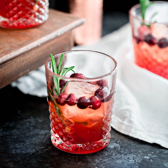 Cranberry Rosemary Shrub Cocktail