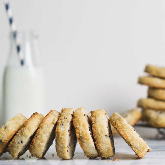 Orange Cocoa Nib Shortbread Cookies