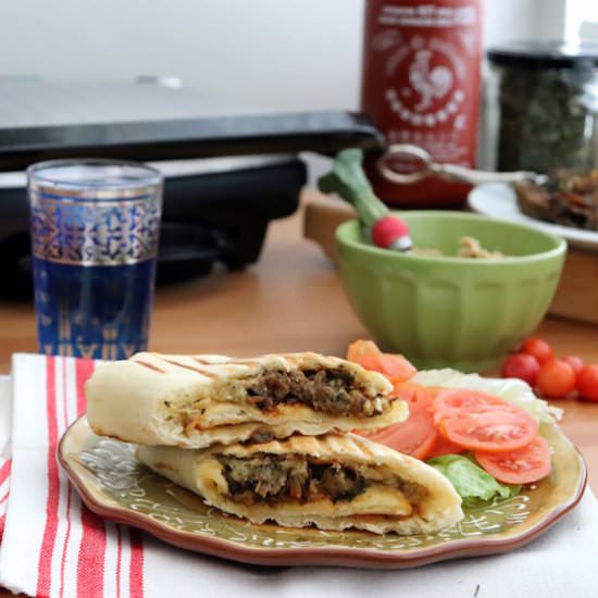 Beef hummus wraps