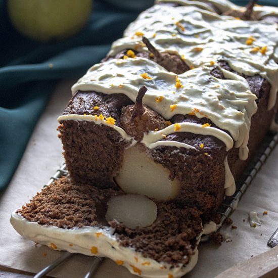 Spiced Chocolate Pear Loaf Cake