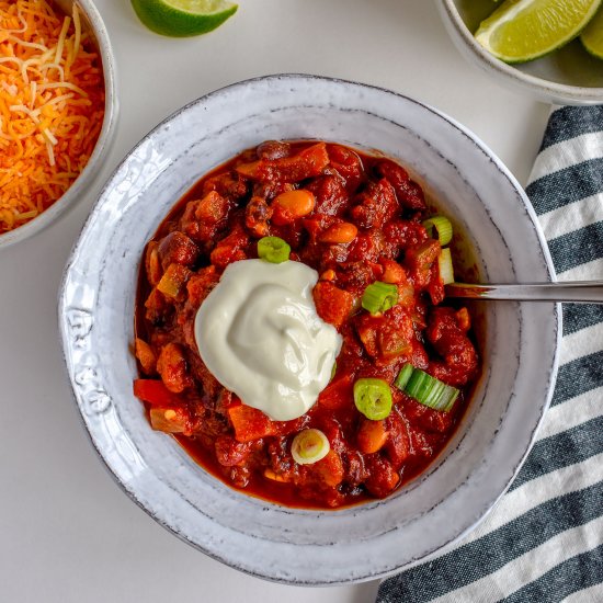 3 Bean Simple Veggie Chili