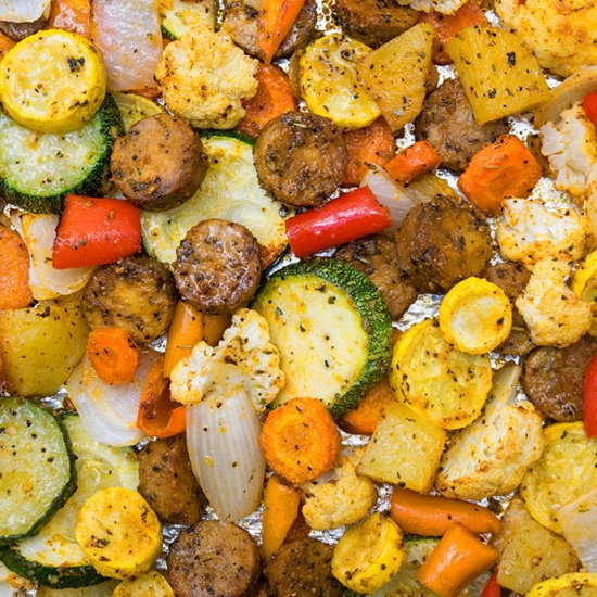 Oven Roasted Sausage and Vegetables