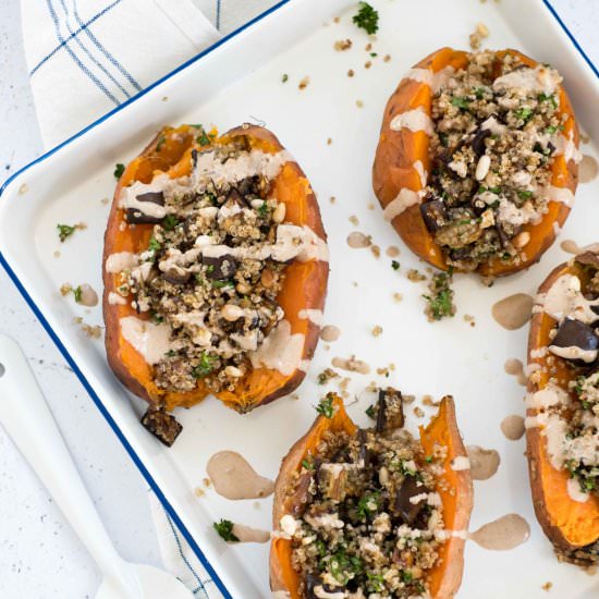 Loaded sweet potato with quinoa