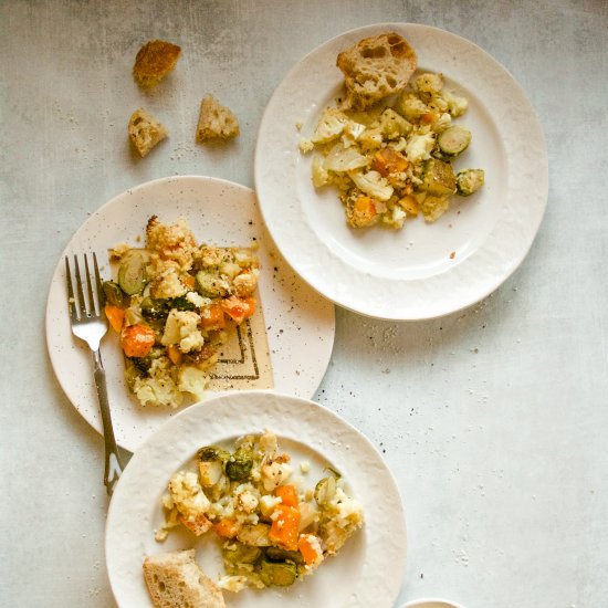 Roasted Vegetables w Parmesan Crumb