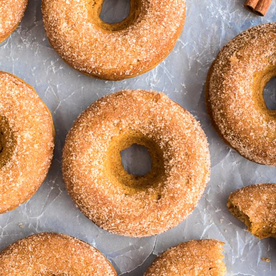 Cinnamon Sugar Pumpkin Donuts