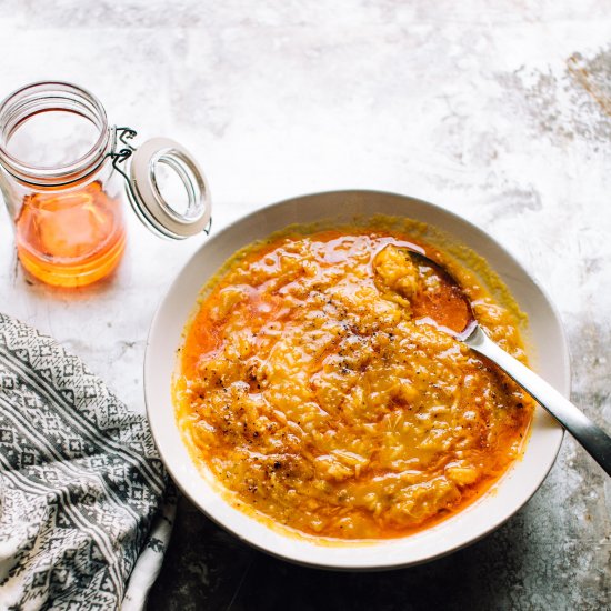 Pumpkin Soup with Ginger and Rice