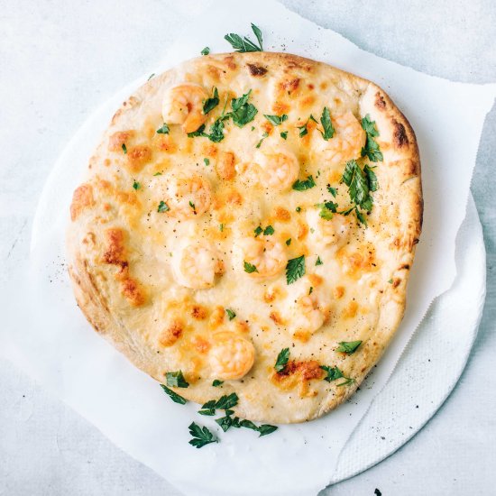 Shrimp Pizza with Cream Sauce