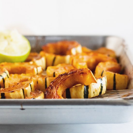 Roasted Maple Miso Delicata Squash