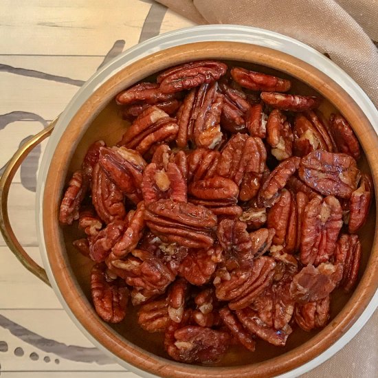 Sweet and Spicy Glazed Pecans