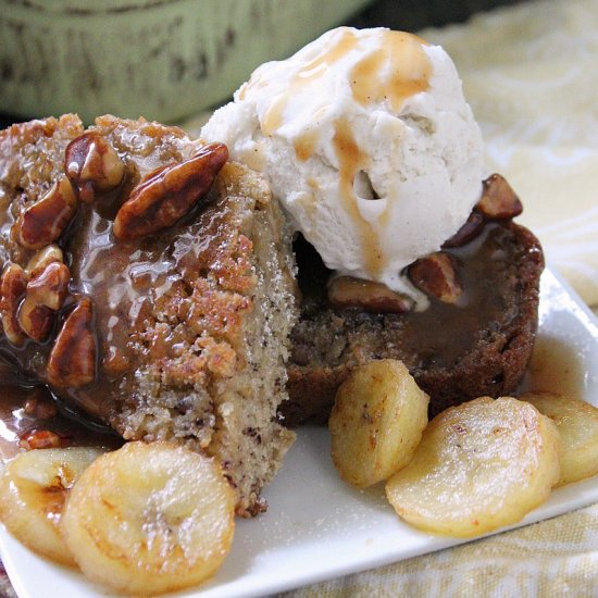 Rum Caramel Banana Bread Sundae