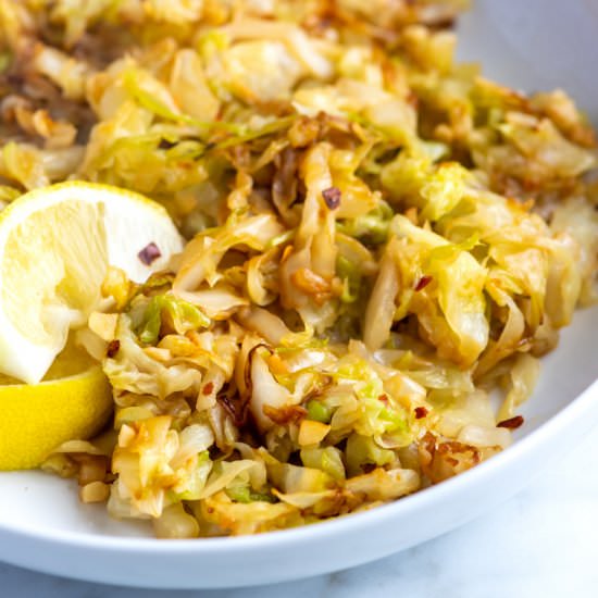 Lemon Garlic Sauteed Cabbage Recipe