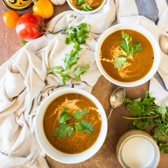 Toasted eggplant soup