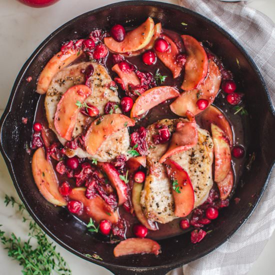 Cranberry Apple Pork Chop Skillet