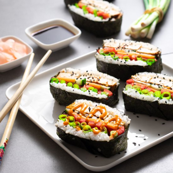 Vegan Rainbow Sushi Sandwiches