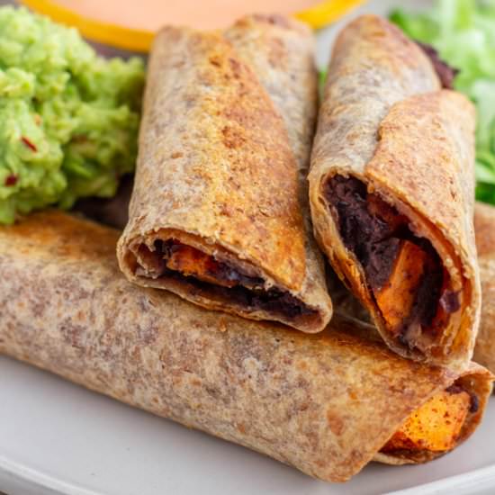 Black Bean and Sweet Potato Flautas