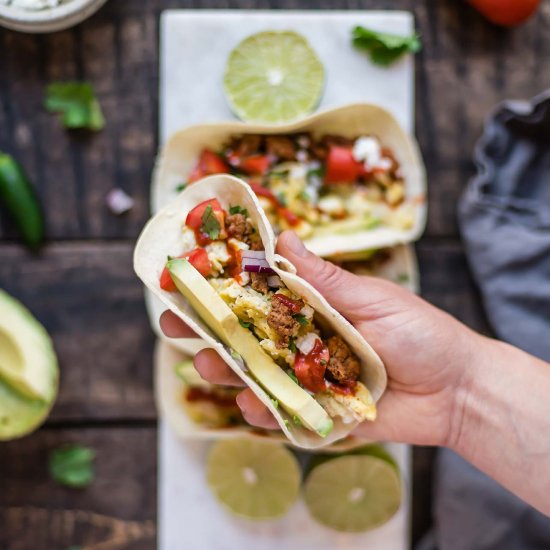 Chorizo & Egg Breakfast Tacos