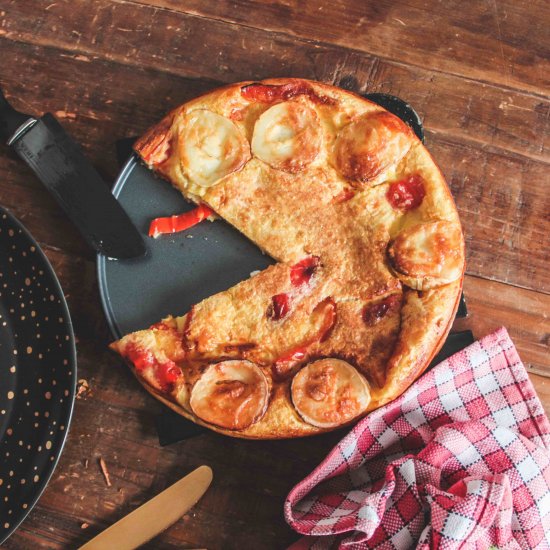 Goat cheese and bell pepper flan