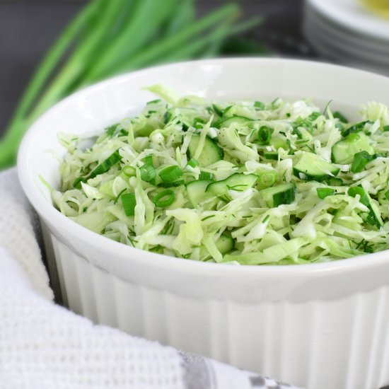 Green Cabbage Cucumber Salad