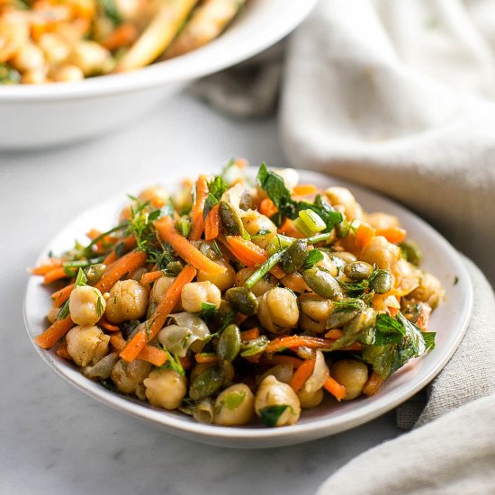 Chickpea Carrot Herb Salad