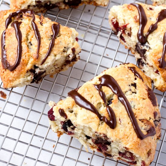 Dark Chocolate Cranberry Scones