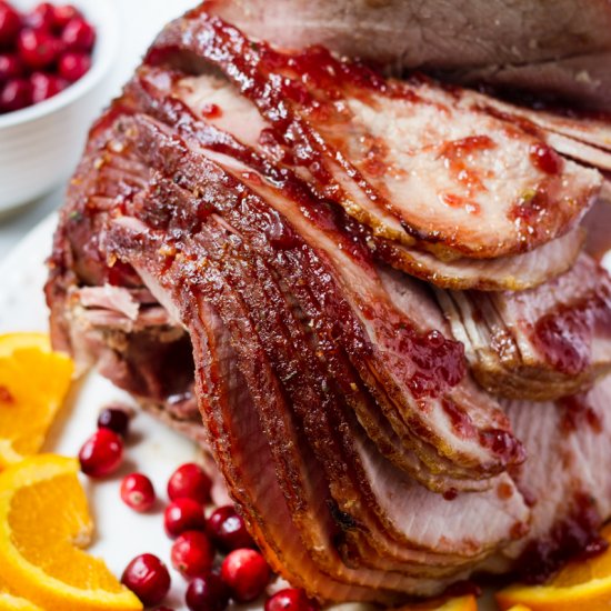 Cranberry Orange Glazed Ham