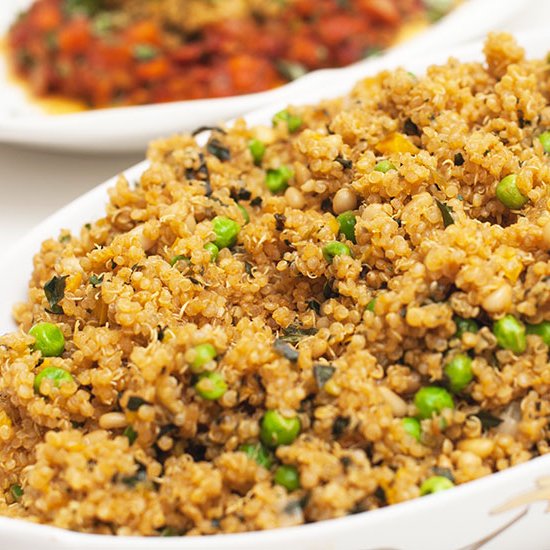 Quinoa Pilaf with Cumin & Peas