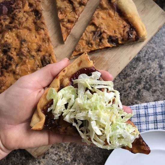 BBQ Brisket Pizza with Coleslaw