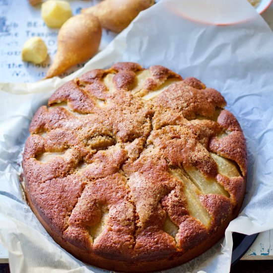 Easy Pear and Fresh Ginger Cake