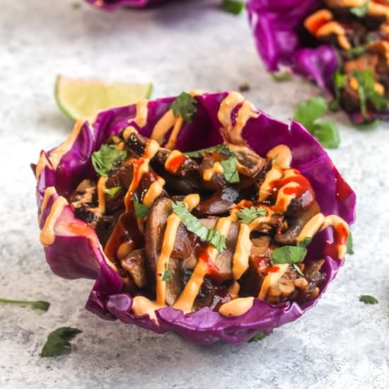 Mushroom Tempeh Cabbage Cups