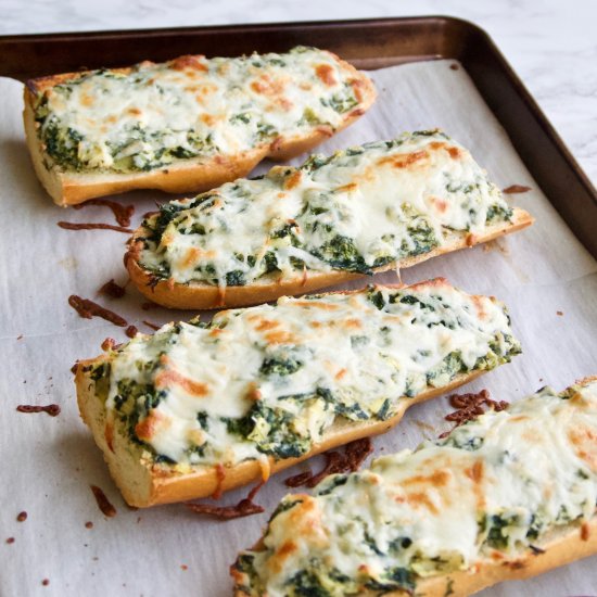 Spinach Artichoke French Bread Pizza