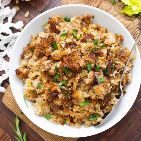 Fig & Sausage Cauliflower Stuffing