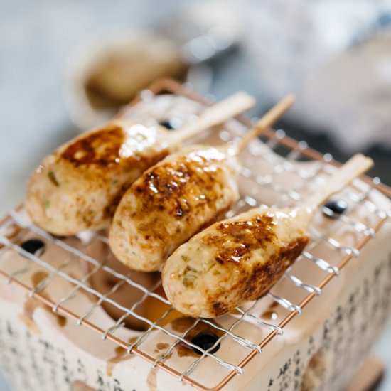 Tsukune Chicken Meatballs on Skewer