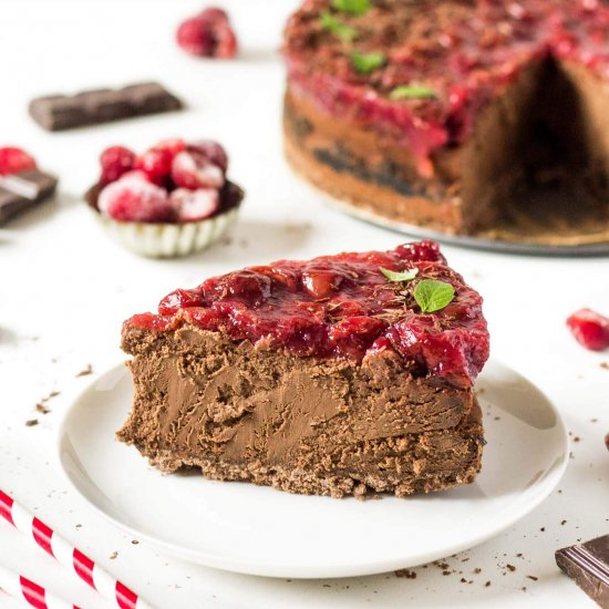 Chocolate Cheesecake with Cherry