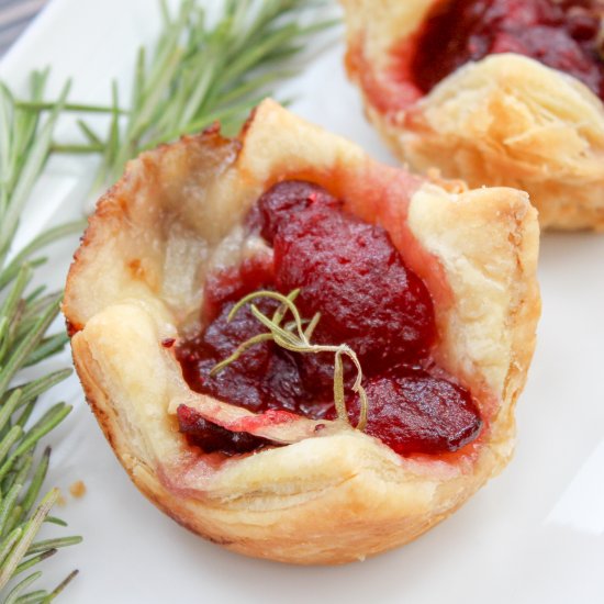 Cranberry Brie and Rosemary Bites