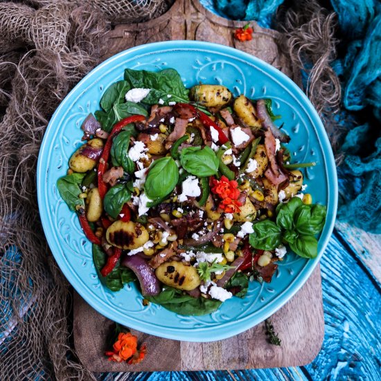 Corn Gnocchi Bacon Salad