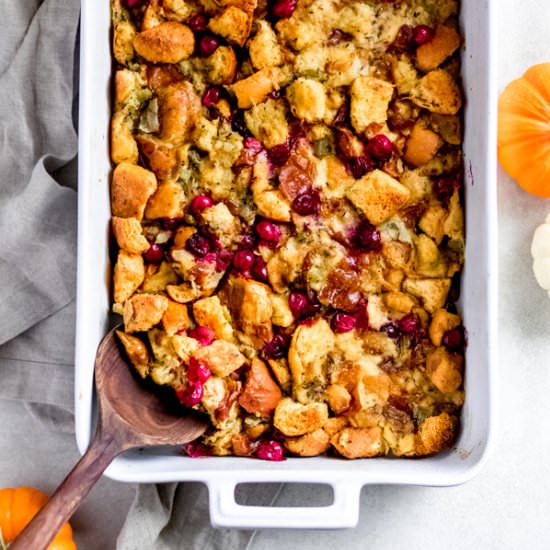 Brioche Stuffing with Cranberries