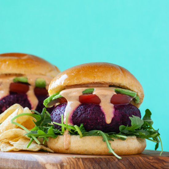 Beet Burgers with Chipotle Sauce