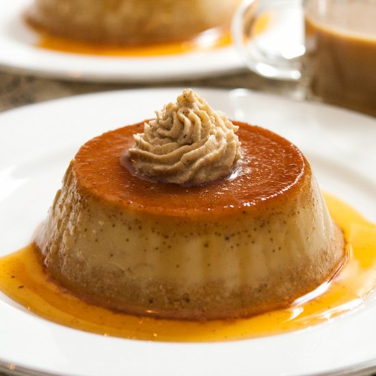 Pumpkin Flan with Chai Cream