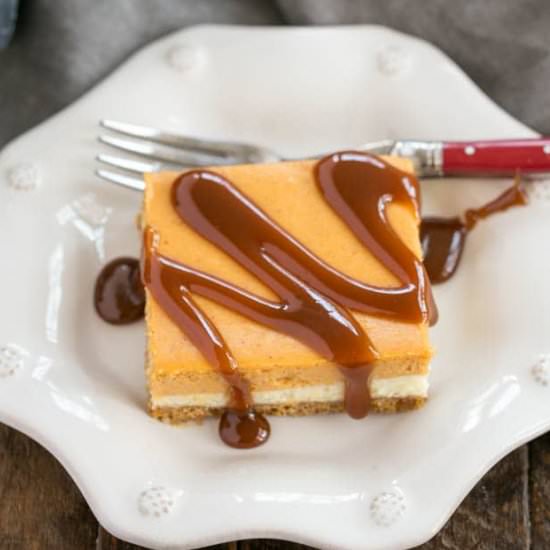 Layered Pumpkin Cheesecake Bars